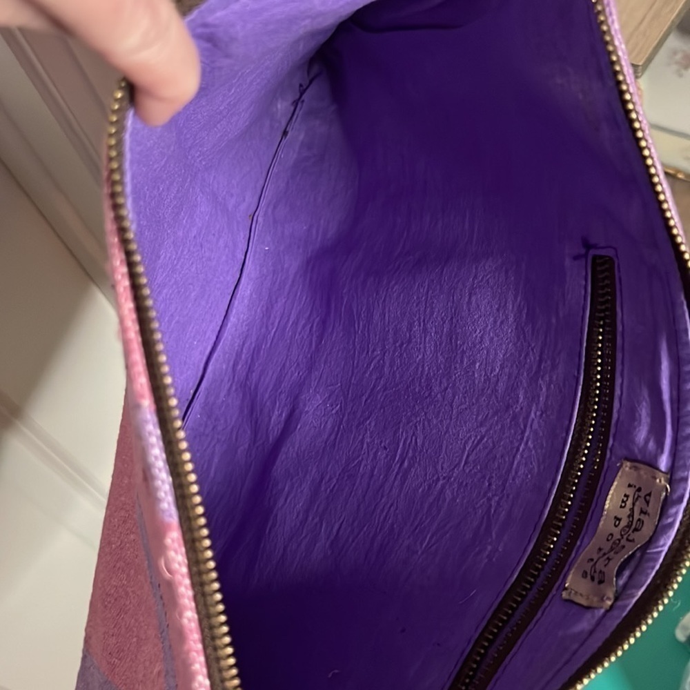 Viajera Imports Oversize Clutch purple pink bag (v closet) - Picture 5 of 7